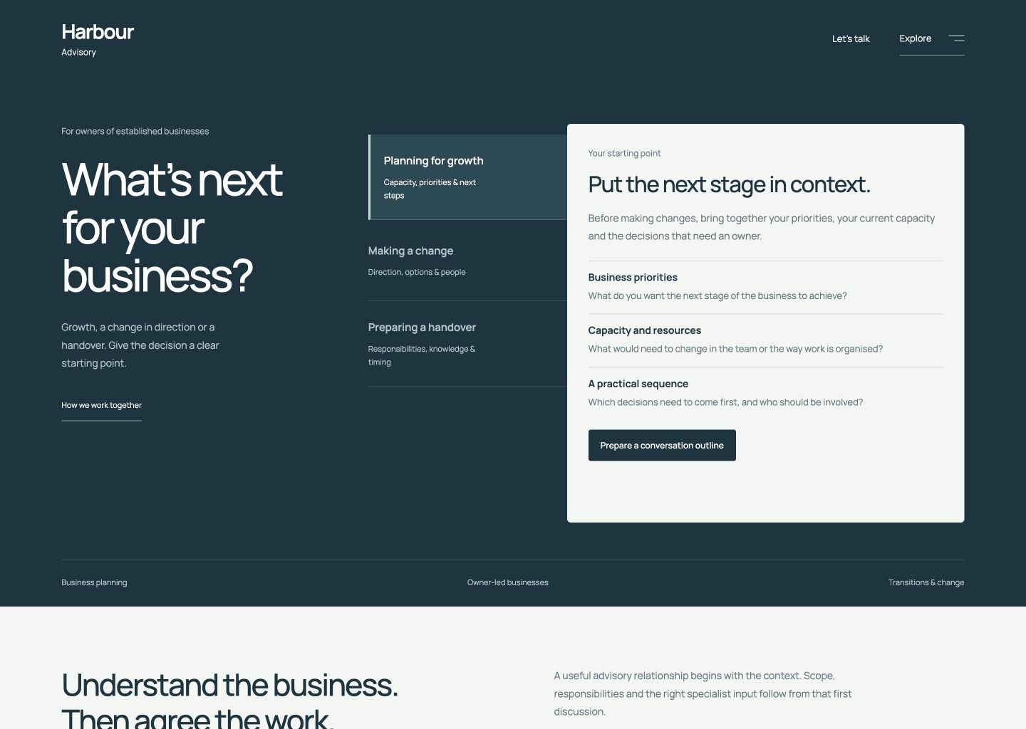 Harbour Advisory desktop website preview