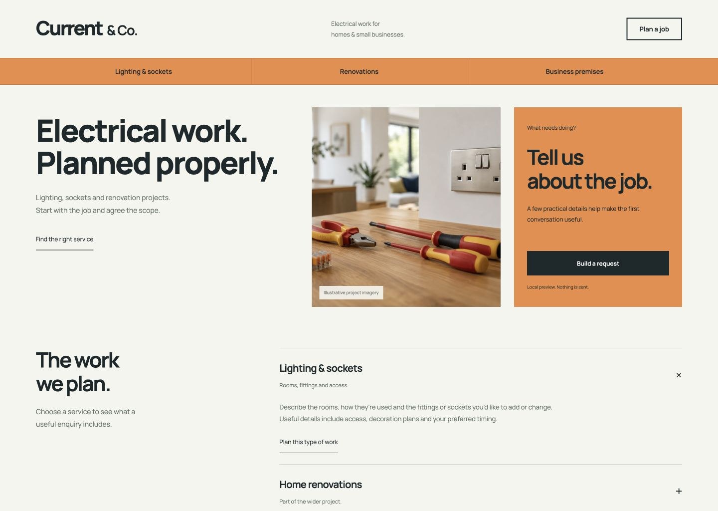 Current & Co. working website preview